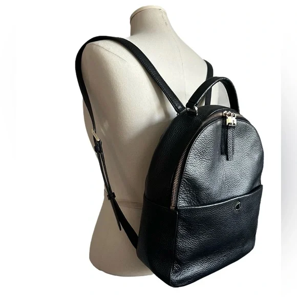Black Kate Spade New York Pebbled Leather Polly Medium Backpack - Picture 2 of 5